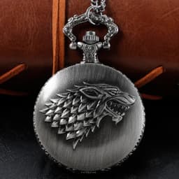 Bronze Antique Western Werewolf Embossed Quartz Pocket Watch Vintage Men's Fob Chain Clock Children's and Women's Gift