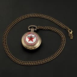 Vintage Five-pointed Star Men's Dome Quartz Pocket Watch Arabic Numeral Dial Men Women Necklace Pendant Creative Clock Gifts