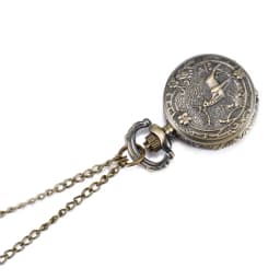 Fashion Vintage Retro Quartz Pocket Watch Alloy Deer Carving Sweater Chain Necklace Pendant Clock Gifts