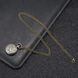 Fashion Vintage Retro Quartz Pocket Watch Alloy Deer Carving Sweater Chain Necklace Pendant Clock Gifts