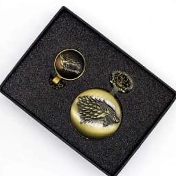 Retro Bronze Movie Design Pocket Watch Sets Men Women Watch Necklace Pendant Gift Sets