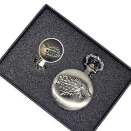 Retro Bronze Movie Design Pocket Watch Sets Men Women Watch Necklace Pendant Gift Sets