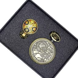 Retro Bronze Movie Design Pocket Watch Sets Men Women Watch Necklace Pendant Gift Sets
