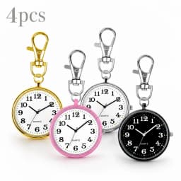 New Mini Quartz Pocket Watch with Keyring Fashion Nurse Pocket Watch Clock With Battery Student Doctor Medical Vintage Watch