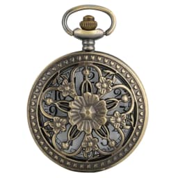 Elegance Flowers Bronze Hollow Hunter Pocket Watch Quartz Movement Vintage Exquisite Lady Jewelry Pendant Clock Gifts 2019