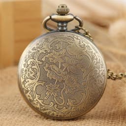 Elegance Flowers Bronze Hollow Hunter Pocket Watch Quartz Movement Vintage Exquisite Lady Jewelry Pendant Clock Gifts 2019