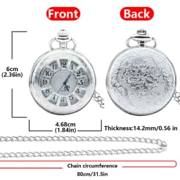 Vintage Silvery Steampunk Cutout Carved Quartz Pocket Watch Necklace Pendant Clock Chain Men Women Chain Gift