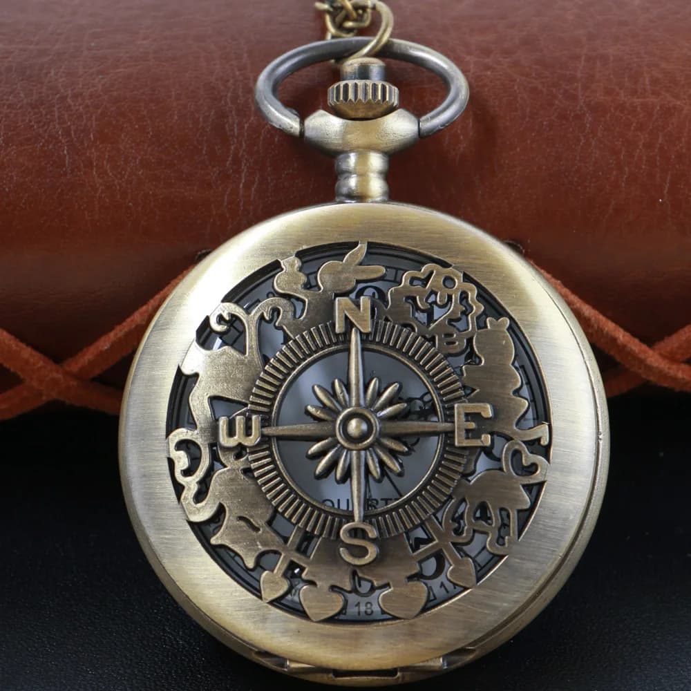 New Bronze in Wonderland Theme Quartz Pocket Watch Pendant Pocket Necklace Watches with FOB Chain Gifts Dropshipping