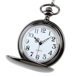 Retro Black Fashion Silver Smooth Steampunk Quartz Pocket Watch Stainless Steel Pendant 30CM Chain for Men Women relogio