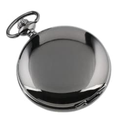 Retro Black Fashion Silver Smooth Steampunk Quartz Pocket Watch Stainless Steel Pendant 30CM Chain for Men Women relogio