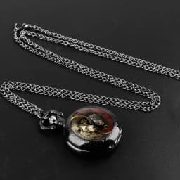 Cool Yin Yang Lion Design Glass Dome Quartz Pocket Watch Vintage Fashion Arabic Numeral Pendant Necklace Clock reloj de bolsillo