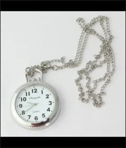 Fashion Watch Silver Round Women Quartz Long Necklace Pocket Watch Chain Pendant Men Gift Simple Watches