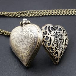 Heart Skeleton Design Vintage Pocket Watch Men Women Best Gift Fob Watch Arabic Digital Dial Pendant Necklace Pocket Watch