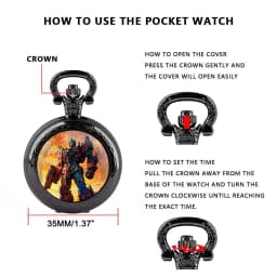 Children's Gifts Warrior Battle Scene Glass Dome Pocket Watch Men's Best Gifts Women's Pendant Necklace Clock Birthday Souvenir