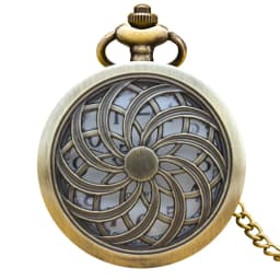 Vintage Bronze Clamshell Creative Hollowed-Out Fashion Male And Female Students Gift Quartz Necklace Pocket Watch
