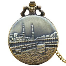 Vintage Bronze Clamshell Simple Castle-Style Carved Necklace Quartz Pocket Watch Gift For Male And Female Students
