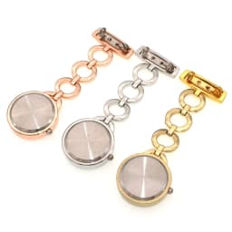 Fashion Women's Clip-on Round Pocket Watch Stainless Steel Pendant Quartz Clock for Medical Doctors And Nurses