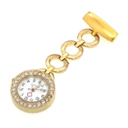 Fashion Women's Clip-on Round Pocket Watch Stainless Steel Pendant Quartz Clock for Medical Doctors And Nurses