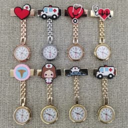 Lovely Cute Stethoscope Metal Pin Brooch Midwife Doctor Clock Medical Hospital Healthcare Pocket FOB Nurse Watch