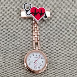 Lovely Cute Stethoscope Metal Pin Brooch Midwife Doctor Clock Medical Hospital Healthcare Pocket FOB Nurse Watch