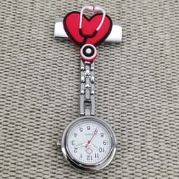 Lovely Cute Stethoscope Metal Pin Brooch Midwife Doctor Clock Medical Hospital Healthcare Pocket FOB Nurse Watch