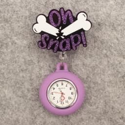 Glitter Hospital Health Care Acrylic Heart Stethoscope Lovely Nurse Doctor Alligator Clip Pocket Watches Medical Hang Clock Gift