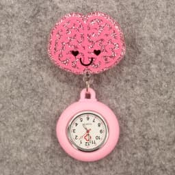 Glitter Hospital Health Care Acrylic Heart Stethoscope Lovely Nurse Doctor Alligator Clip Pocket Watches Medical Hang Clock Gift
