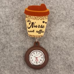 Glitter Hospital Health Care Acrylic Heart Stethoscope Lovely Nurse Doctor Alligator Clip Pocket Watches Medical Hang Clock Gift