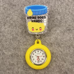 Glitter Hospital Health Care Acrylic Heart Stethoscope Lovely Nurse Doctor Alligator Clip Pocket Watches Medical Hang Clock Gift
