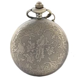 Vintage Bronze Steampunk Roman Scale Carving Quartz Pocket Watch Necklace Pendant Clock Chain Men's and Women's Gifts