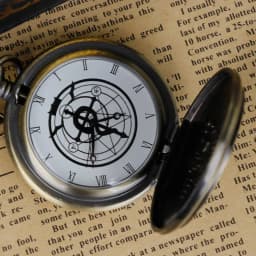 Popular Full metal Alchemist Unisex Pocket Watch Antique Vintage Quartz Chain Clock Pendant Jewelry Timepiece Gift for Women Men
