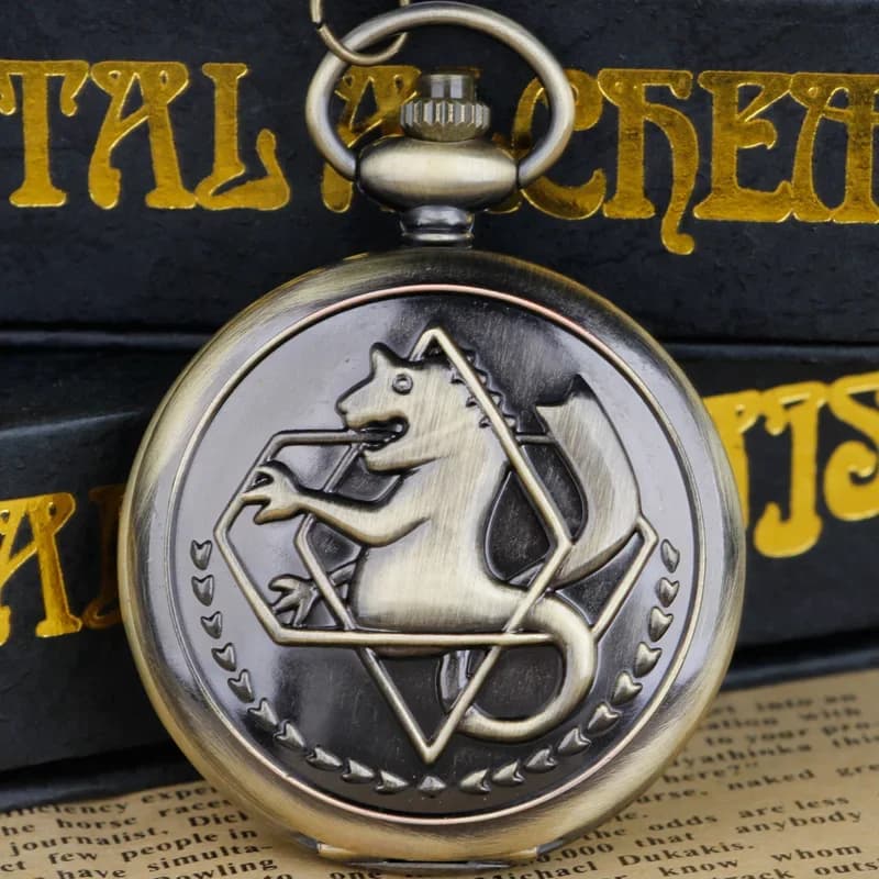 Popular Full metal Alchemist Unisex Pocket Watch Antique Vintage Quartz Chain Clock Pendant Jewelry Timepiece Gift for Women Men