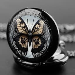 Fashion Vintage Butterfly Quartz Pocket Watches with Chain Elegant Pendant Clock Necklace Accessories Men Women Exquisite Gifts