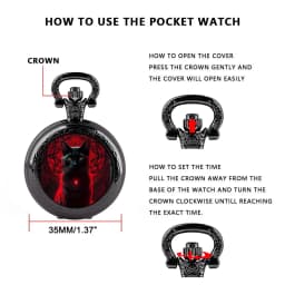 Black Cat Gazing Quartz Pocket Watch Woman Fashion Watch Necklace with Chain Man Watches Souvenir Gifts for Cat Lovers Children