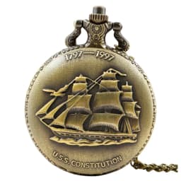 Vintage Bronze Sailboat Ship Quartz Pocket Watch FOB Sweater Chain Necklace Clock Mens Womens Gifts Reloj Montre