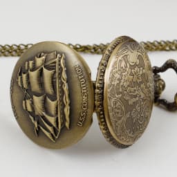 Vintage Bronze Sailboat Ship Quartz Pocket Watch FOB Sweater Chain Necklace Clock Mens Womens Gifts Reloj Montre