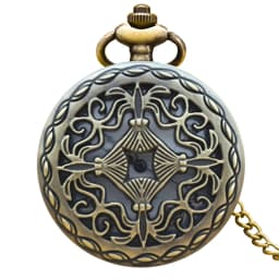 Vintage Bronze Clamshell Cutout Creative Carved Necklace Quartz Pocket Watch Fashion Male And Female Students Universal