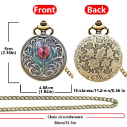 Retro Bronze Steampunk Floral Carving Flip-Top Male And Female Student Gift Quartz Necklace Commemorative Pocket Watch