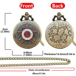 Retro Charm Neutral Fashion Soviet Dropped Quartz Steampunk Pocket Watch Men's and Women's Necklace Pendant Gift