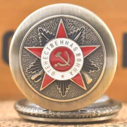 Retro Charm Neutral Fashion Soviet Dropped Quartz Steampunk Pocket Watch Men's and Women's Necklace Pendant Gift
