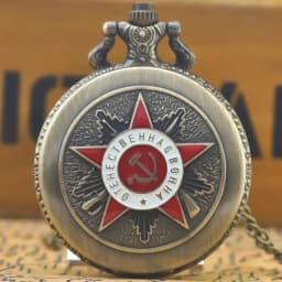 Retro Charm Neutral Fashion Soviet Dropped Quartz Steampunk Pocket Watch Men's and Women's Necklace Pendant Gift