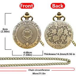 Retro Charm Neutral Fashion Roman Digital Quartz Pocket Watch Steampunk Men's and Women's Necklace Pendant Gift