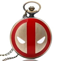 Comic Black Antique Quartz Pocket Watch Cartoon Fob Chain Pendant Clock Cosplay Gifts for Men Women Fans