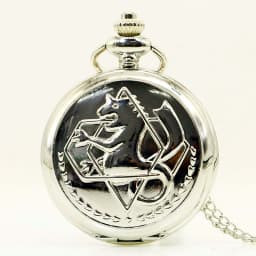Fashion Tone Fullmetal Alchemist Pocket Watch Cosplay Edward Elric With Chain Anime Boys Gift