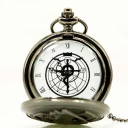 Fashion Tone Fullmetal Alchemist Pocket Watch Cosplay Edward Elric With Chain Anime Boys Gift