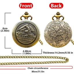 Retro Charm Neutral Fashion Locomotive Carving Quartz Steampunk Pocket Watch Men's and Women's Necklace Pendant Gift