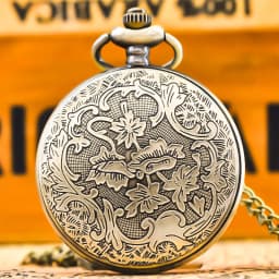 Retro Charm Neutral Fashion Locomotive Carving Quartz Steampunk Pocket Watch Men's and Women's Necklace Pendant Gift