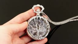 Hollow Tree of Life Design Pocket Watch Roman Numerals Quartz Pocket Watches with Chain Necklace for Men Women