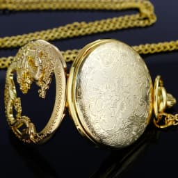 Luxury Gold Digital Golden Dragon Quartz Pocket Watch Men's High Quality Necklace Timing Pendant Women's Jewelry Gift Clock