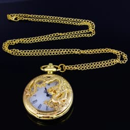 Luxury Gold Digital Golden Dragon Quartz Pocket Watch Men's High Quality Necklace Timing Pendant Women's Jewelry Gift Clock